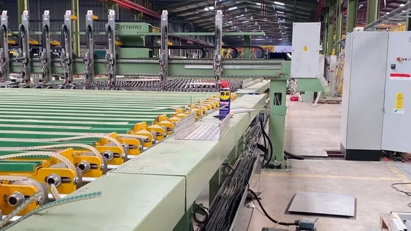Ligne de production équipée et raccordée